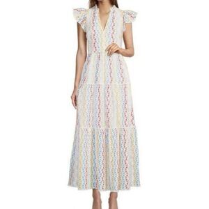 Antonio Melani X Kimberly Whitman Kari Embroidered V-Neck Tiered Maxi Dress 4